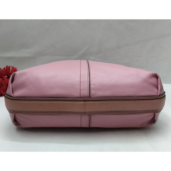 Coach Pink Leather Zipper Closure Hobo Shoulder Bag - Picture 6 of 15